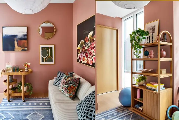 Drew Barrymore terracotta room