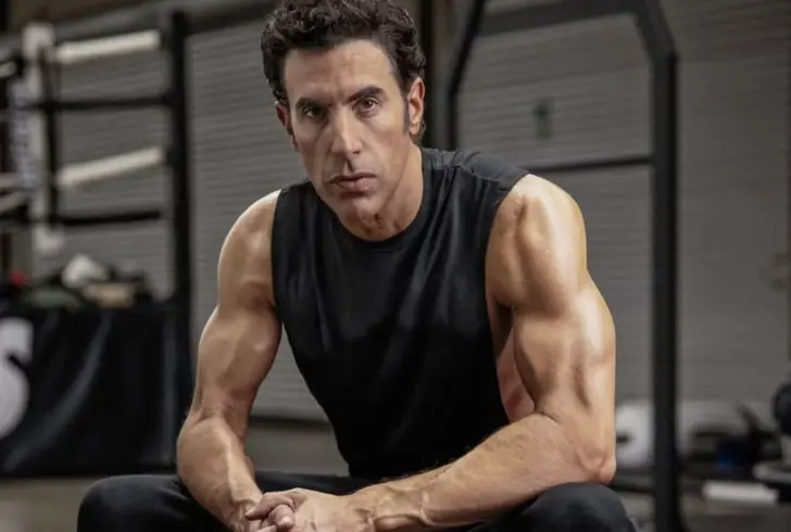 Cohen shows off muscular build